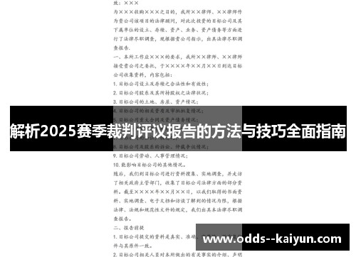 解析2025赛季裁判评议报告的方法与技巧全面指南